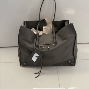 Balenciaga Dark Gray Leather Tote